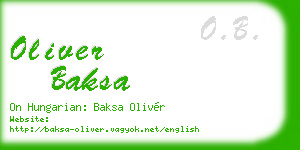 oliver baksa business card